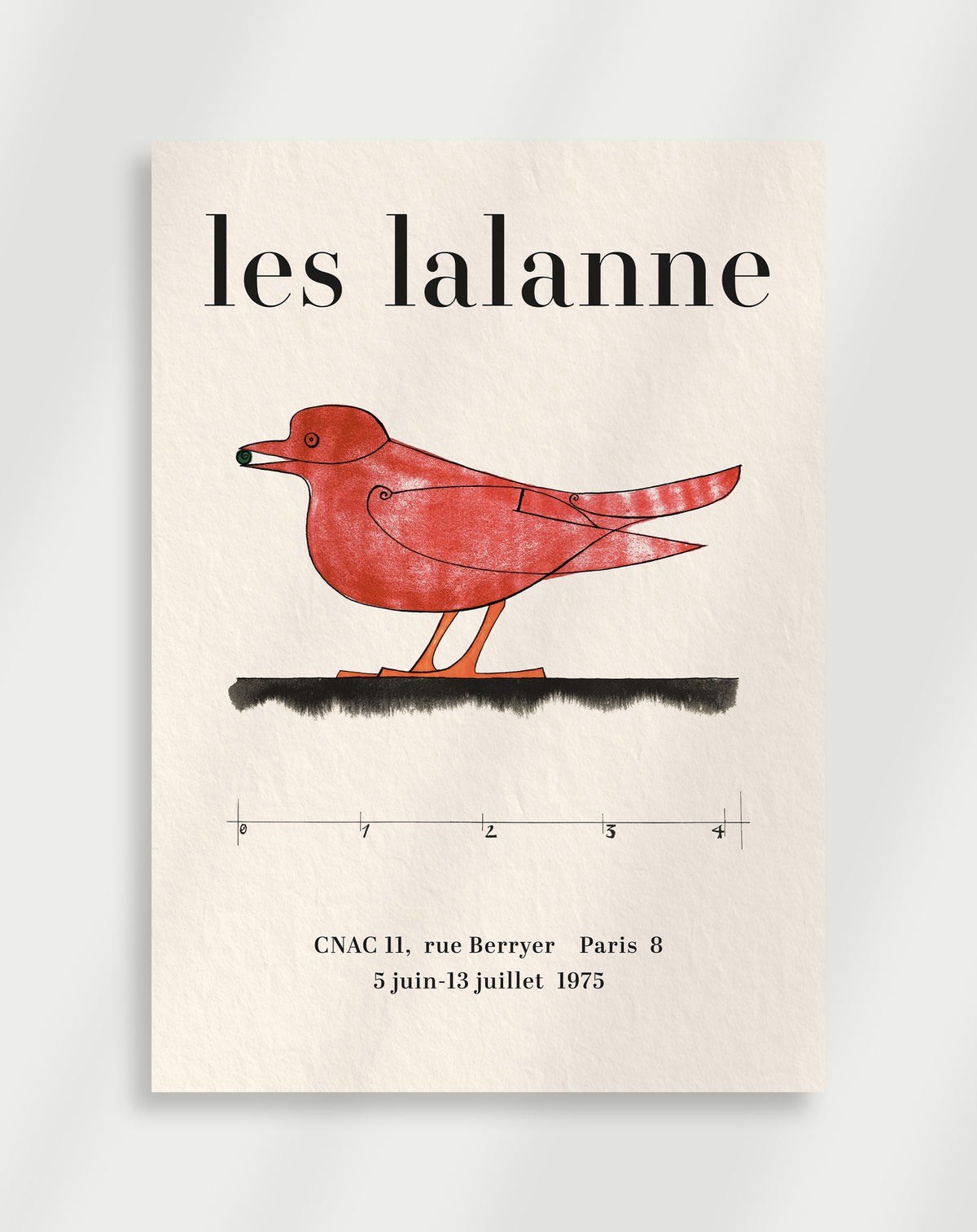 Les Lalanne røde fugl plakat