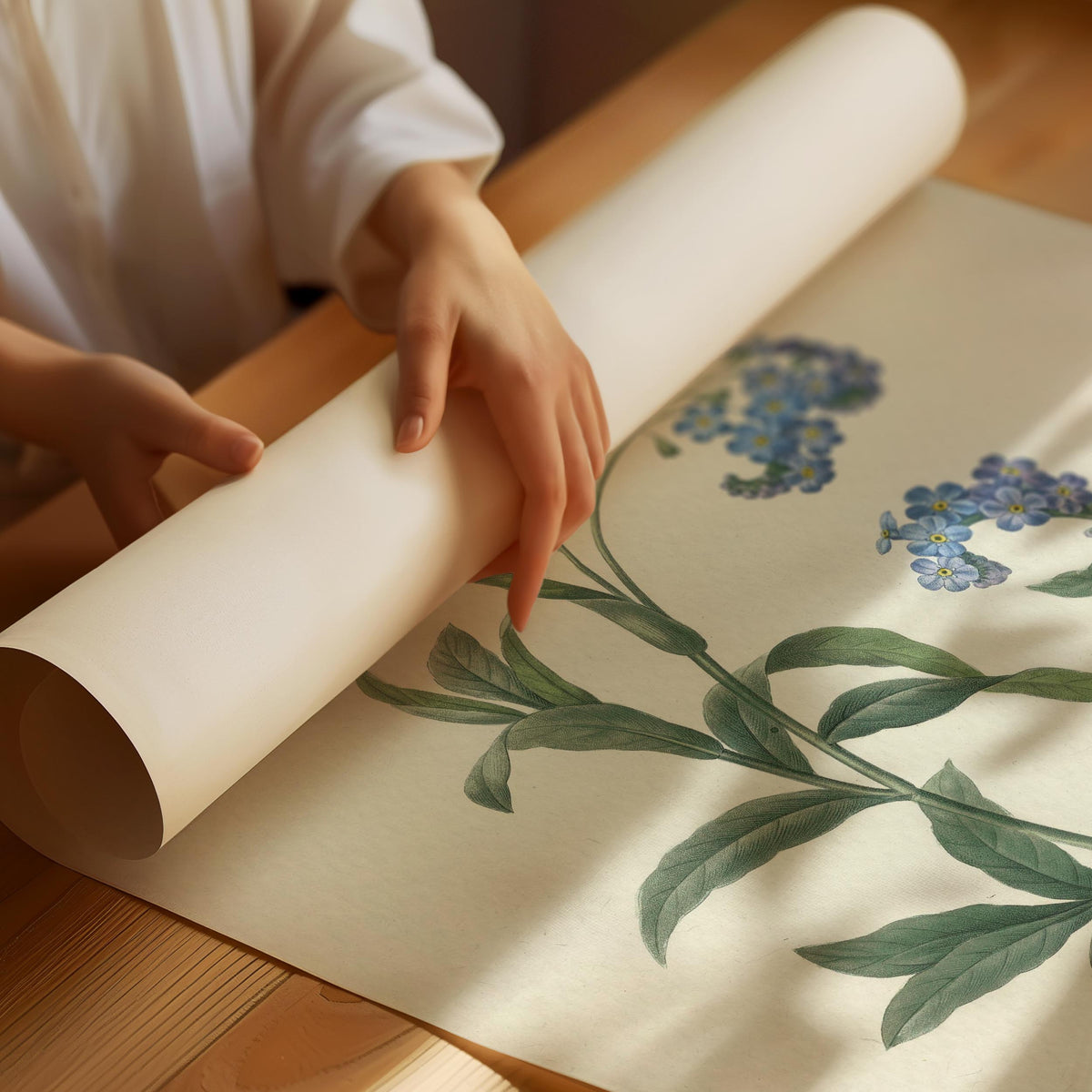 Vintage Forget-Me-Not Botanical Poster