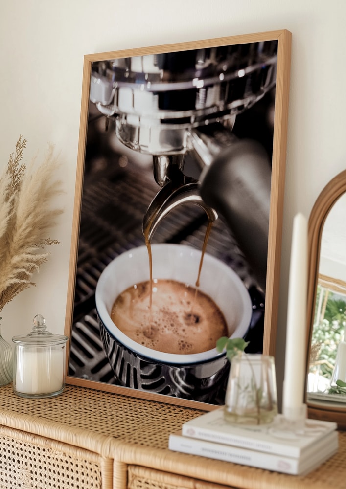 Plakat med frisk espresso
