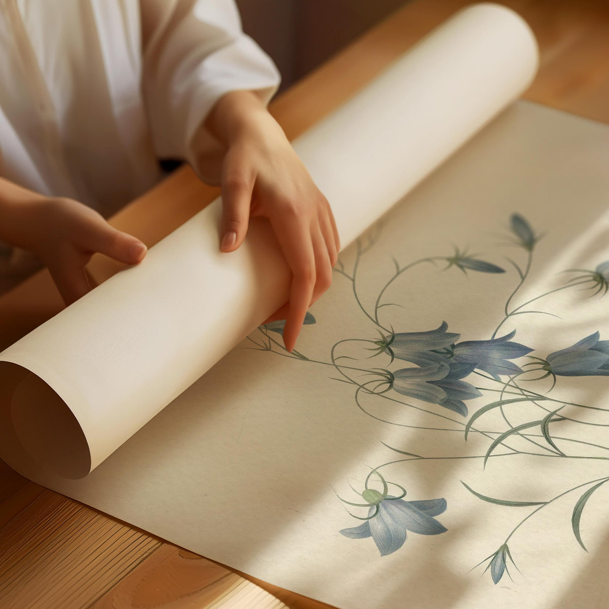 Delicate Blue Campanula Botanical Poster