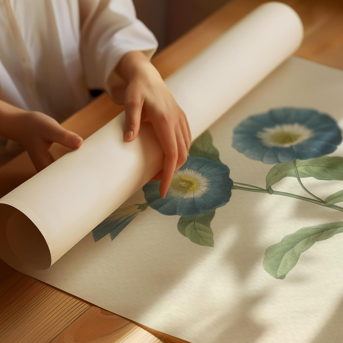 Vintage Convolvulus Tricolor Botanical Poster