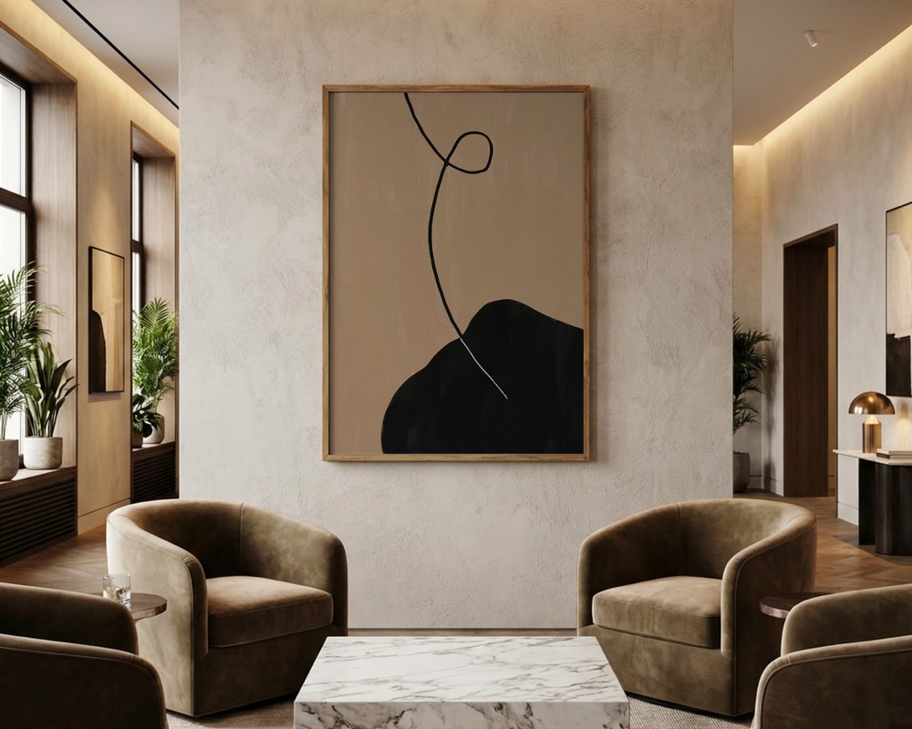 Minimal Black Curve Poster