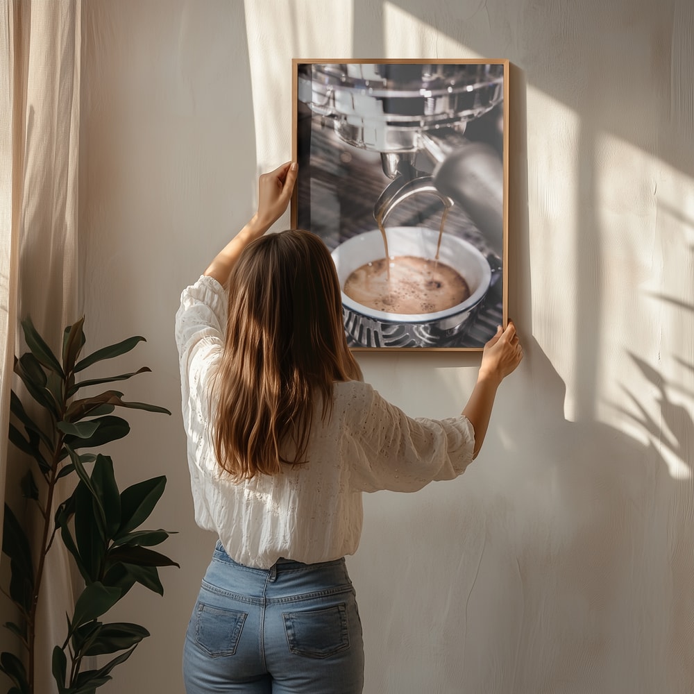 Plakat med frisk espresso
