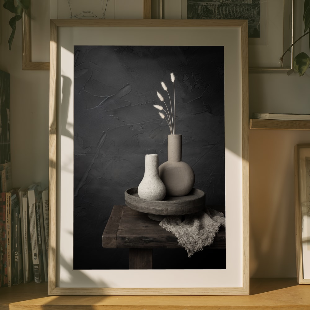 Earthy Vases Still Life Poster