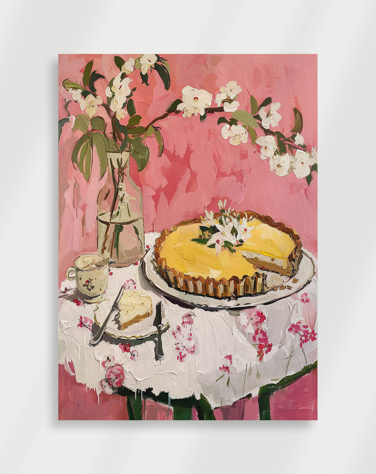 Blomster og kage Plakat
