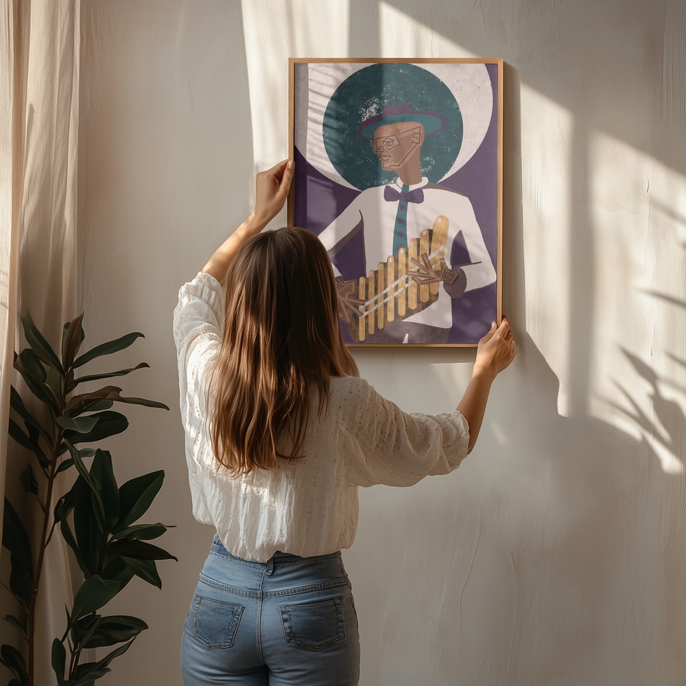 Elegant Pan Flute Player Poster