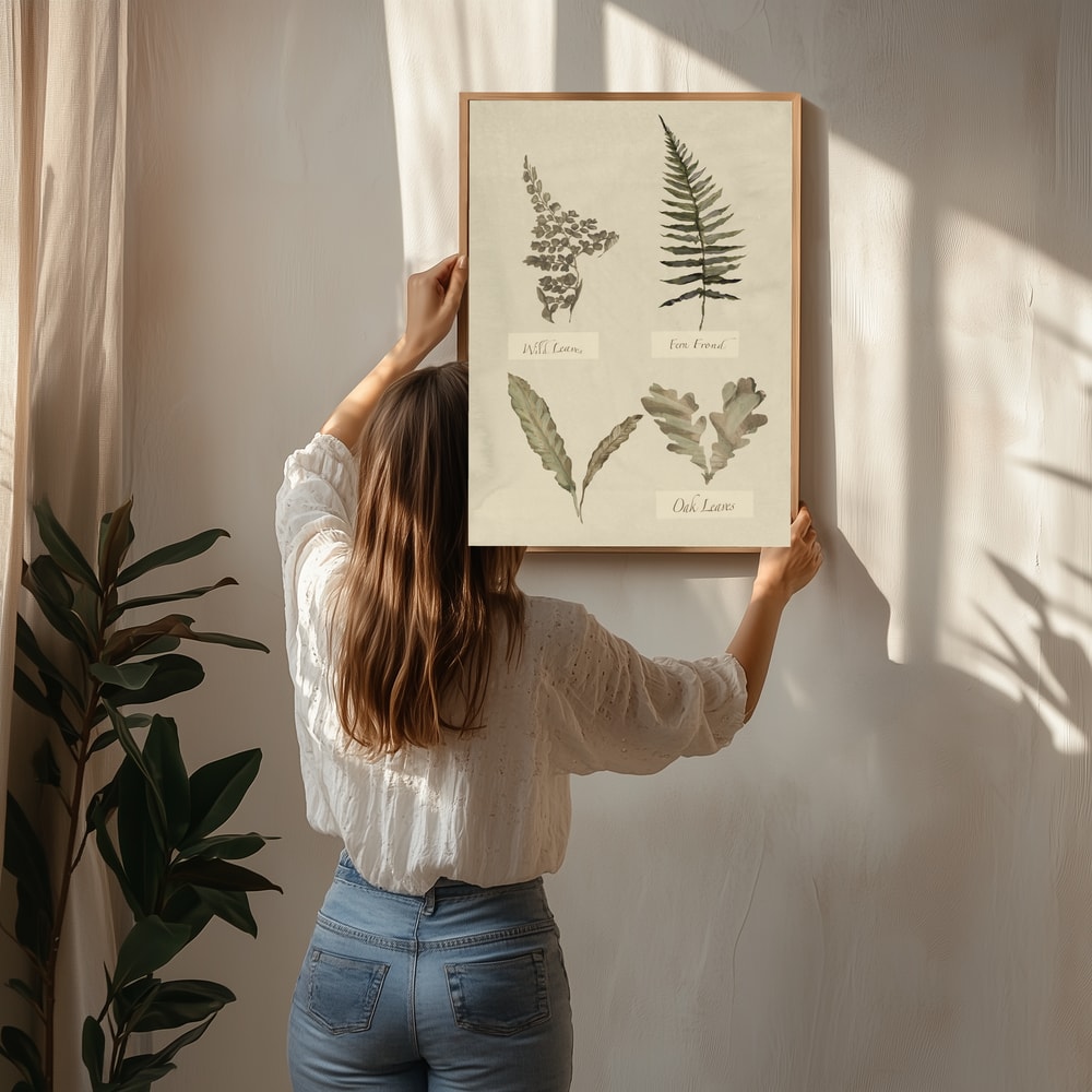 Plakat med botanisk bladstudie