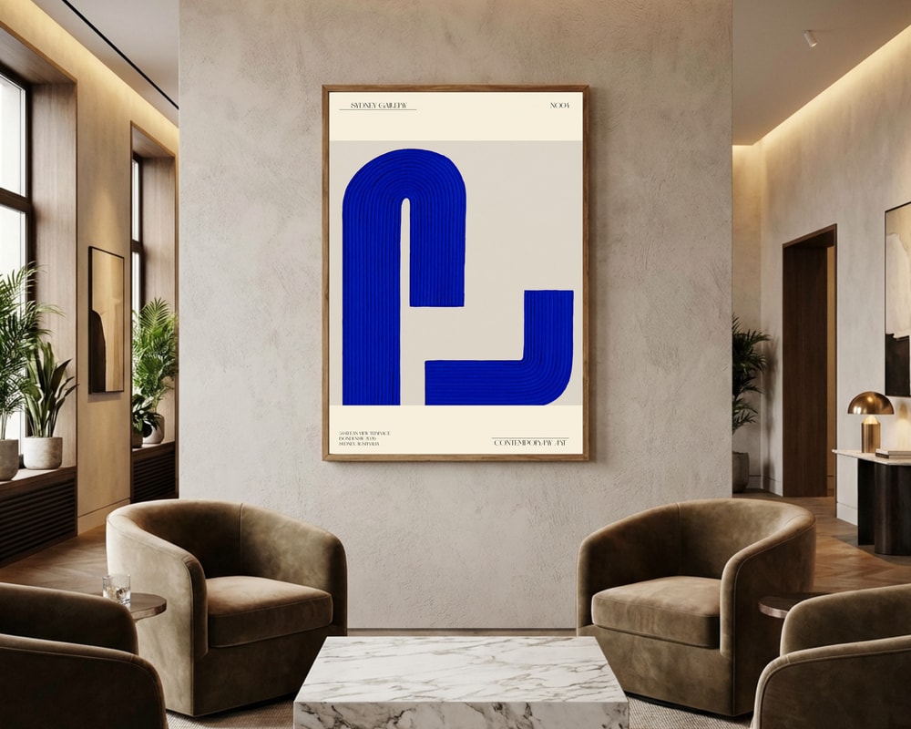 Blå abstrakt Sydney Gallery-plakat