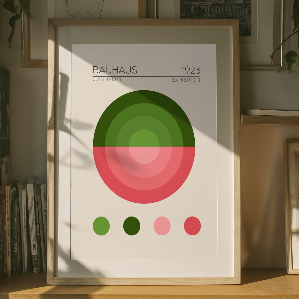 Bauhaus-udstilling grøn pink cirkel Plakat