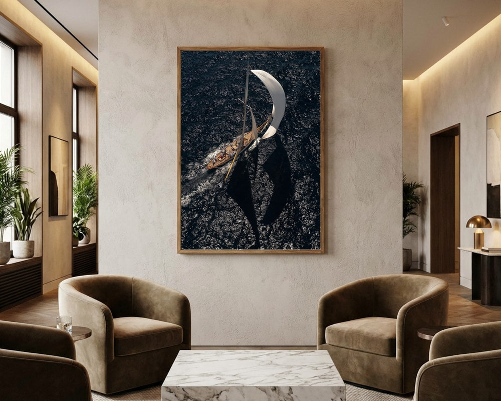 Sailing Ocean Shadows Poster
