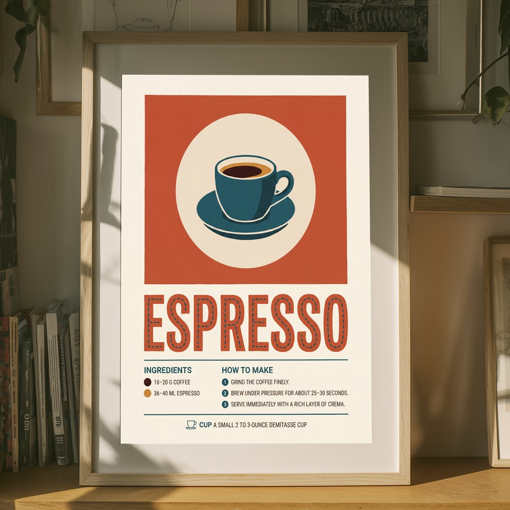 Espresso Recipe Guide Poster