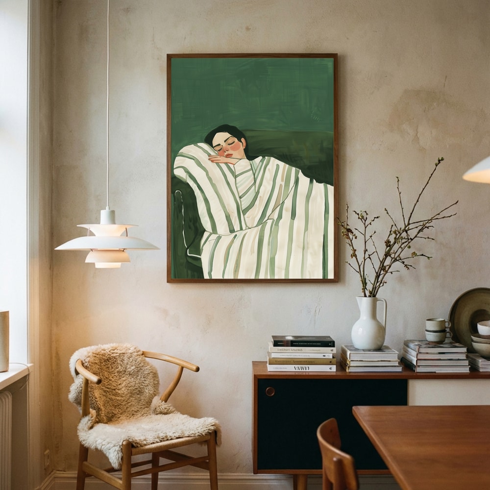 Peaceful Nap on Sofa Poster