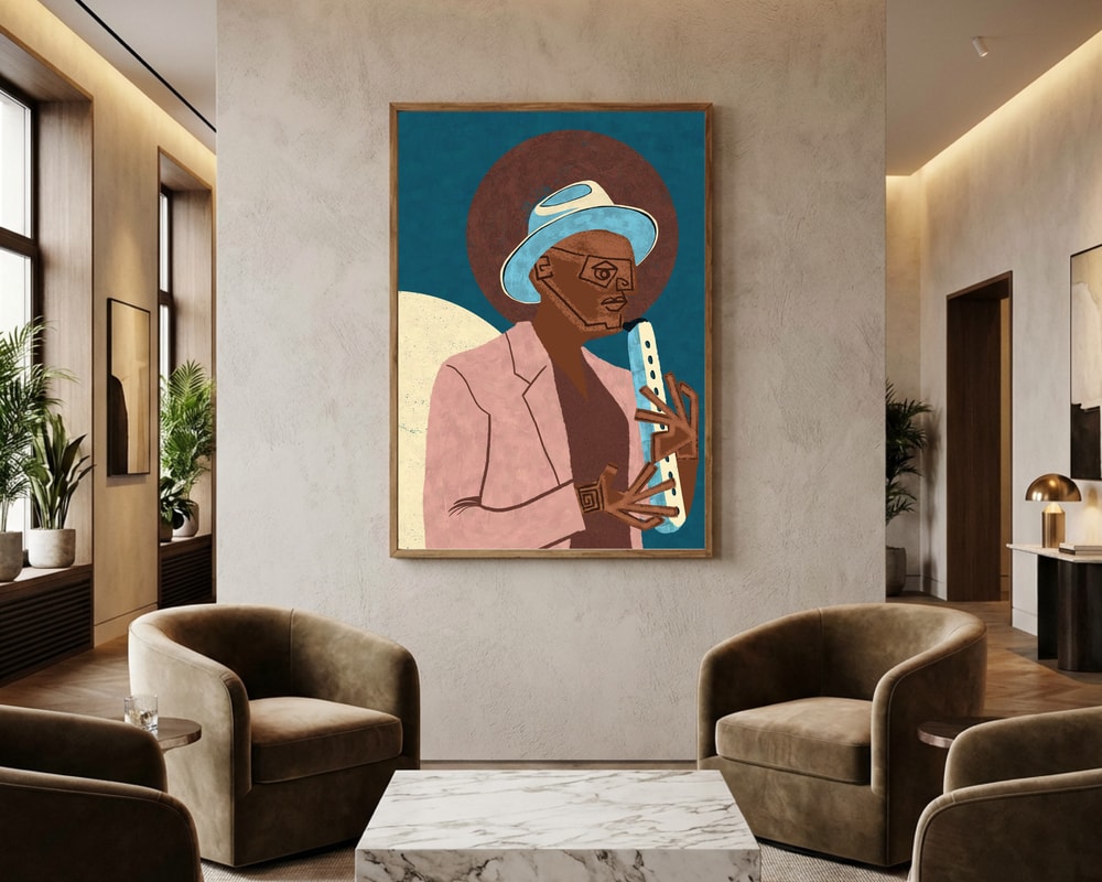 Stilfuld Jazzmusiker Plakat