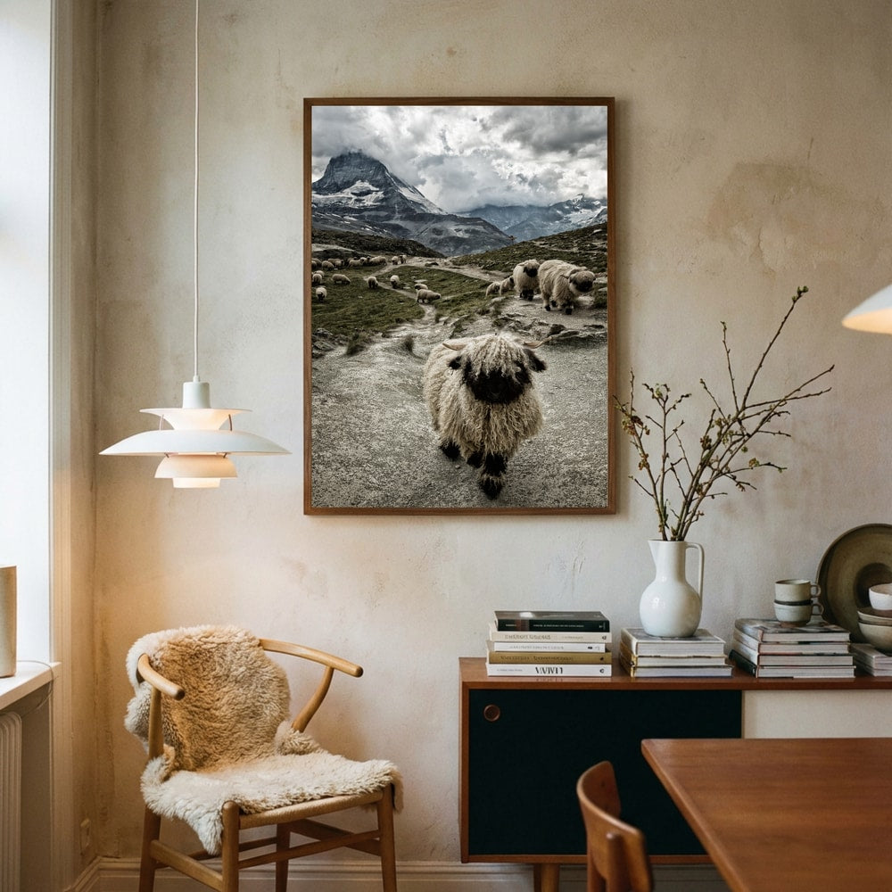 Valais Blacknose Matterhorn bjergplakat