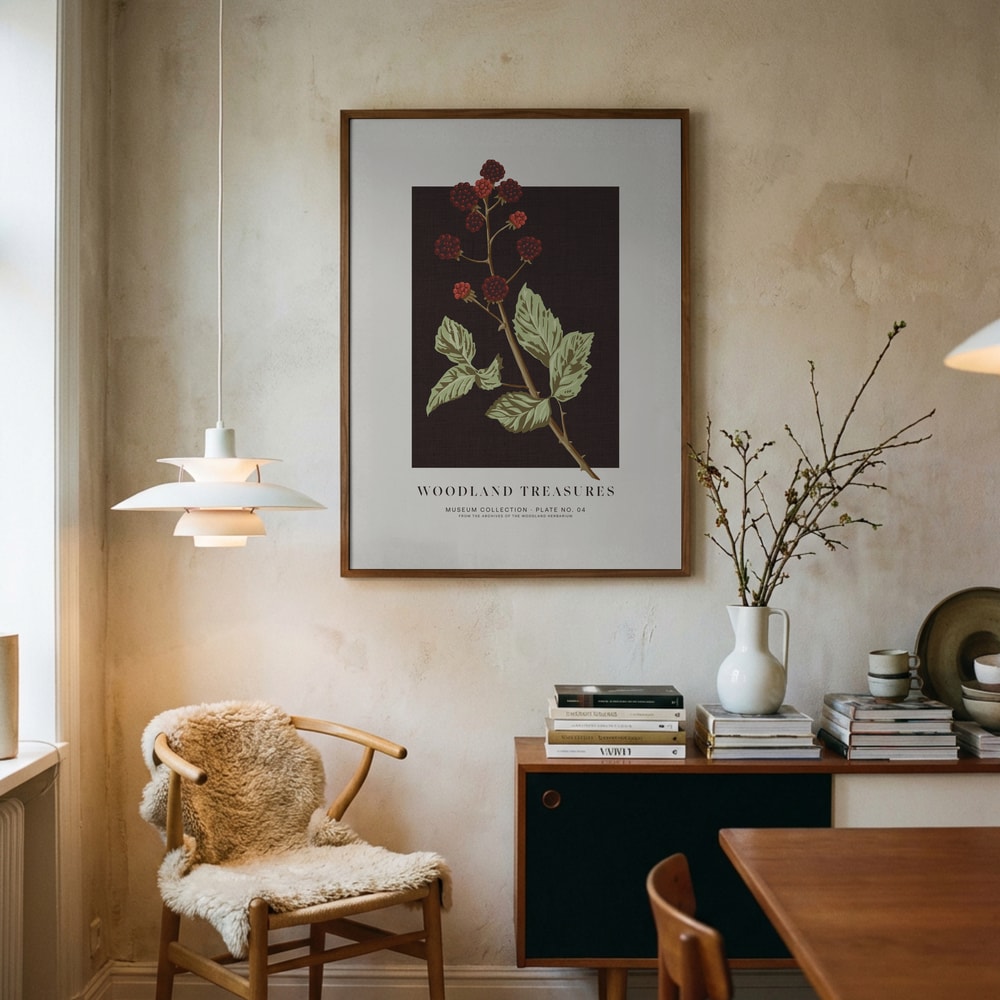 Woodland Blackberries Botanical Poster