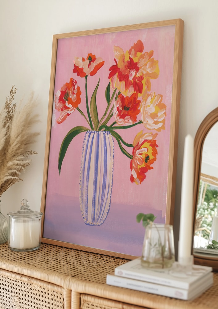 Vibrant Tulip Vase Poster
