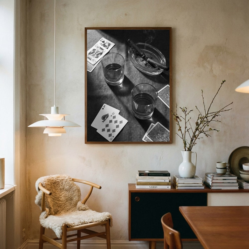 Whiskey Cards Cigars Poster
