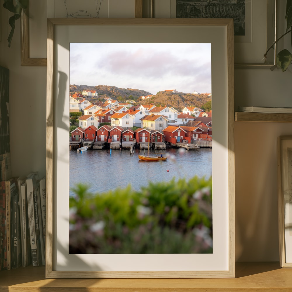 Nordic Coastal Village Poster