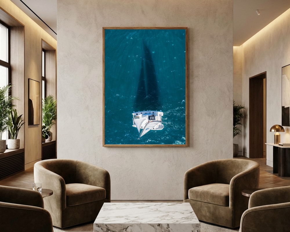 Catamaran Ocean Shadows Poster