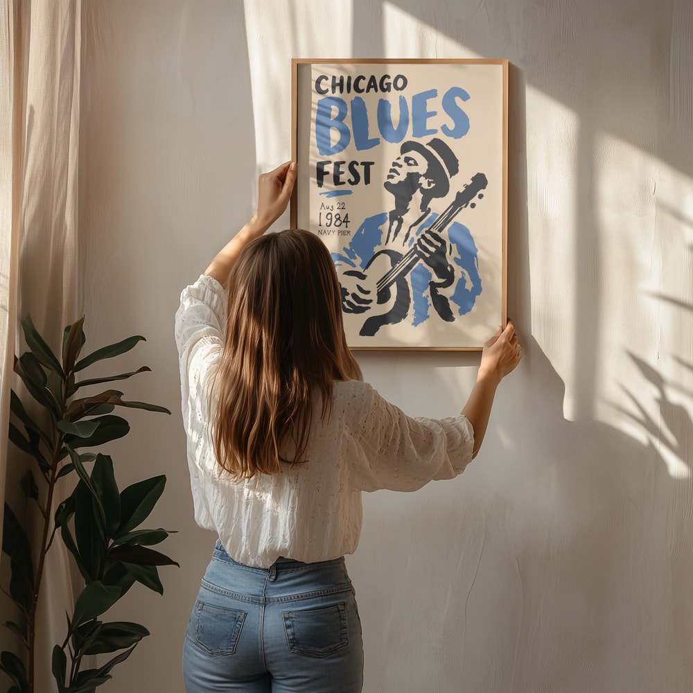 Chicago Blues-guitarist plakat fra 1984
