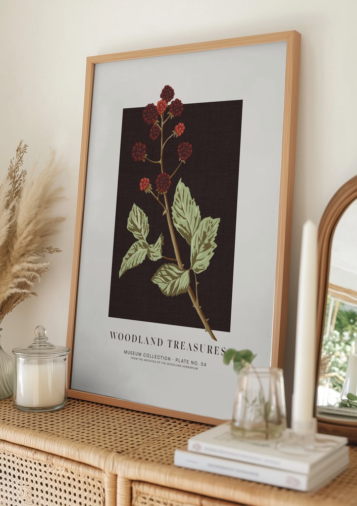 Woodland Blackberries Botanical Poster
