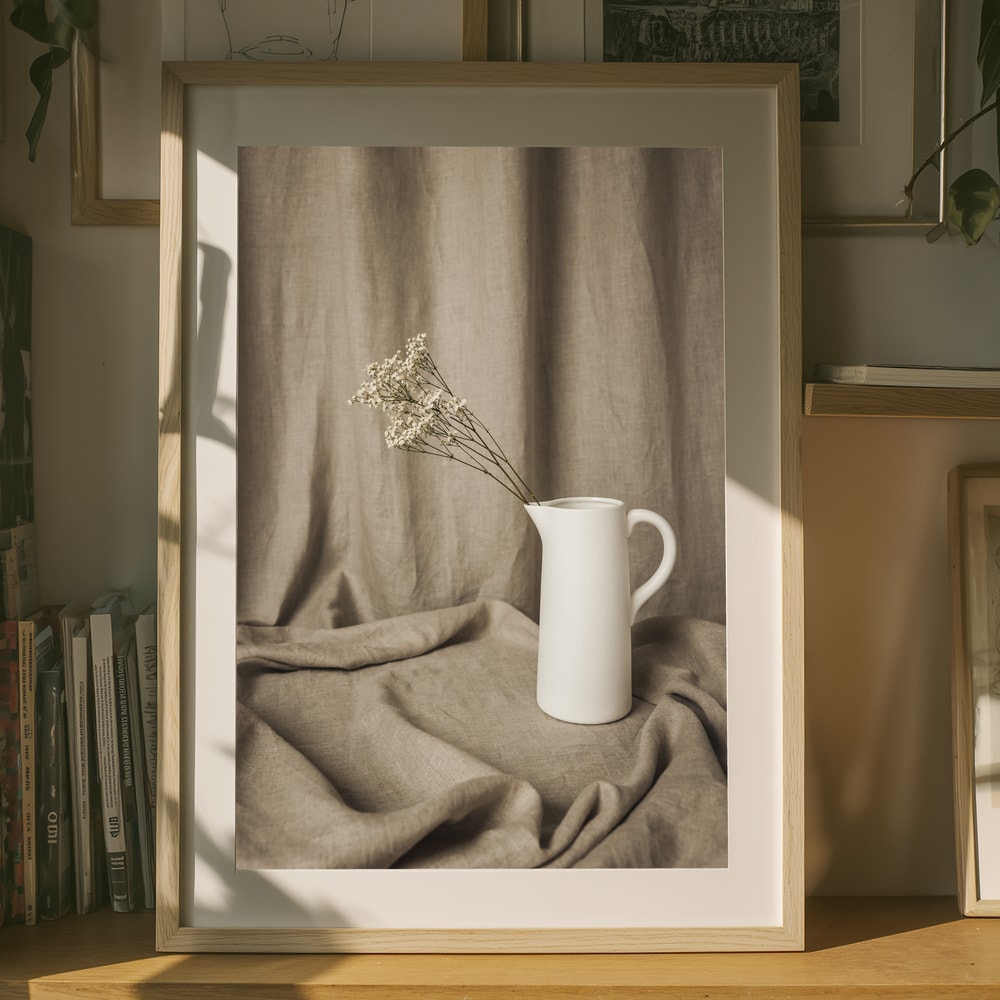 Minimalistisk blomsterstillebenplakat