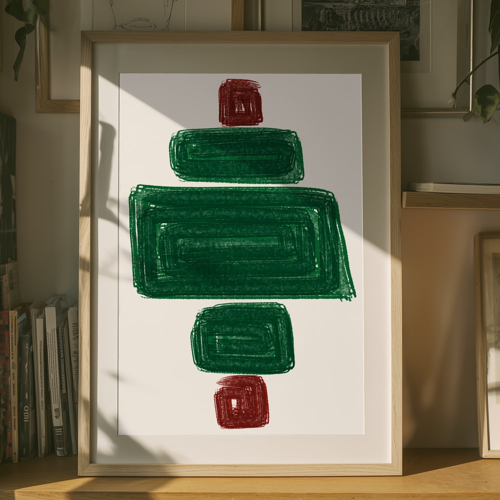 Plakat med abstrakte stablede blokke