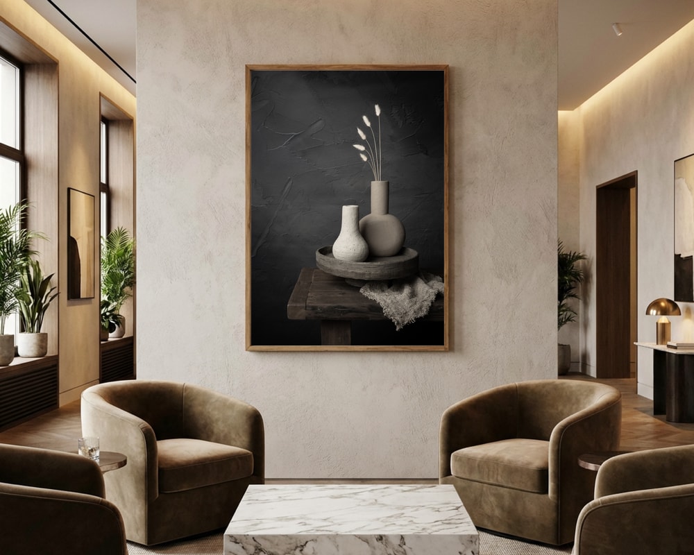 Earthy Vases Still Life Poster