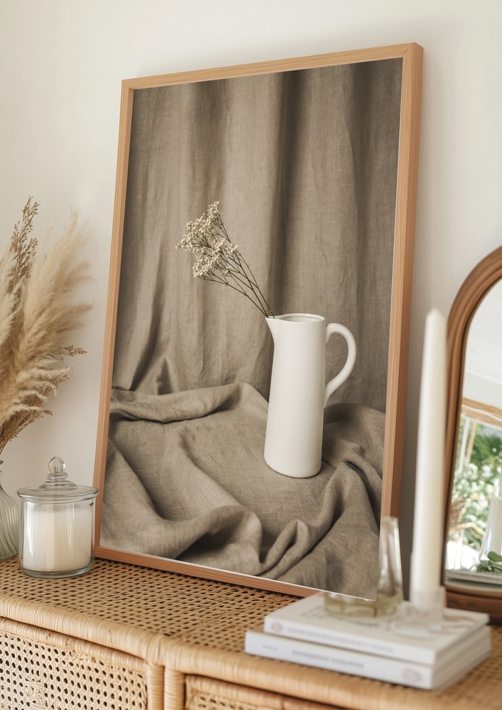 Minimalistisk blomsterstillebenplakat