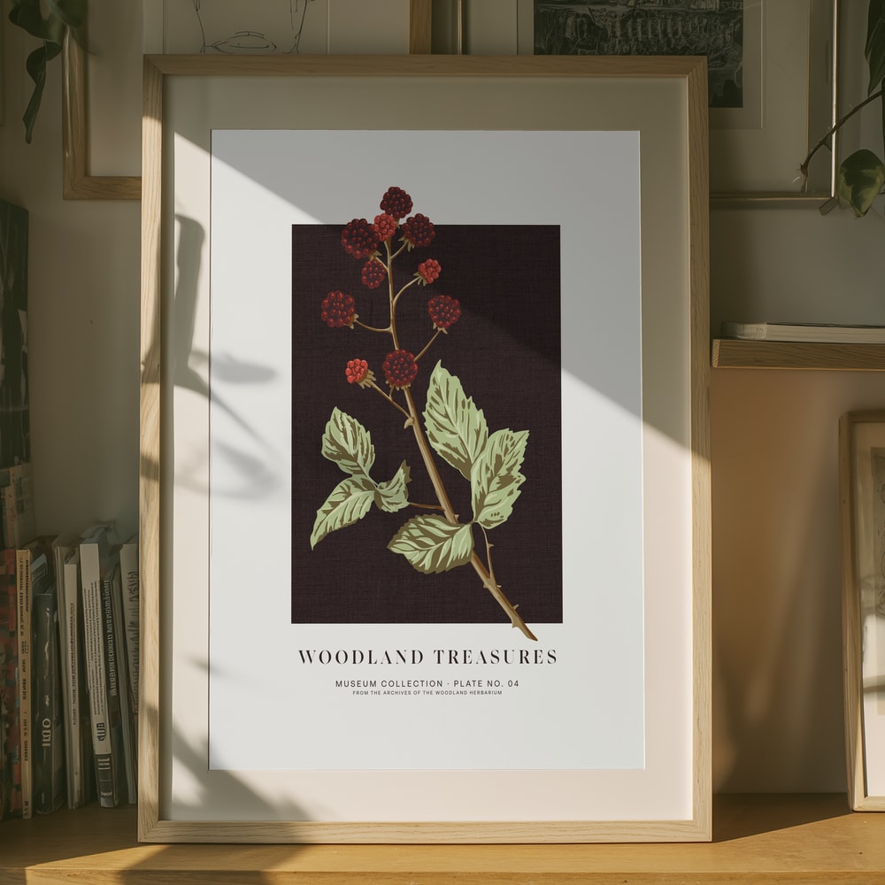 Woodland Blackberries Botanical Poster