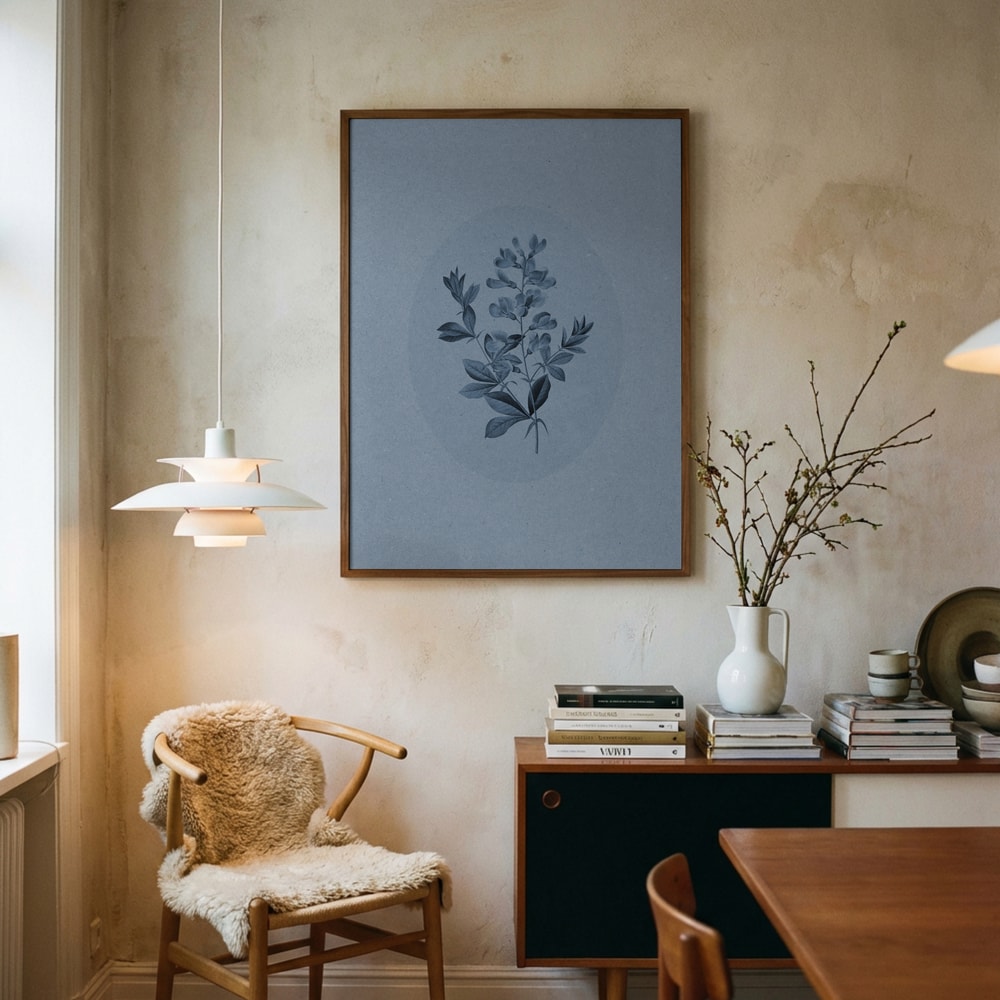 Serene Blue Botanical Poster