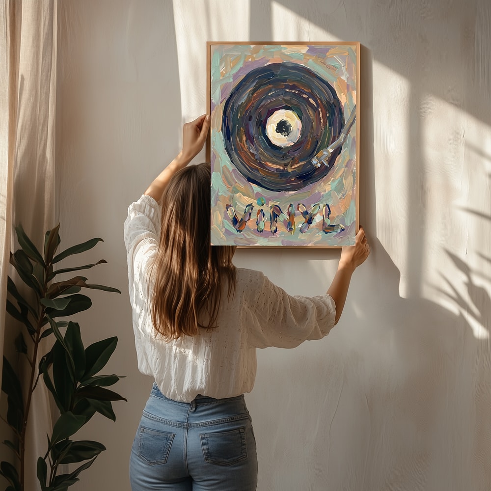 Musikplakat i tekstureret vinyl