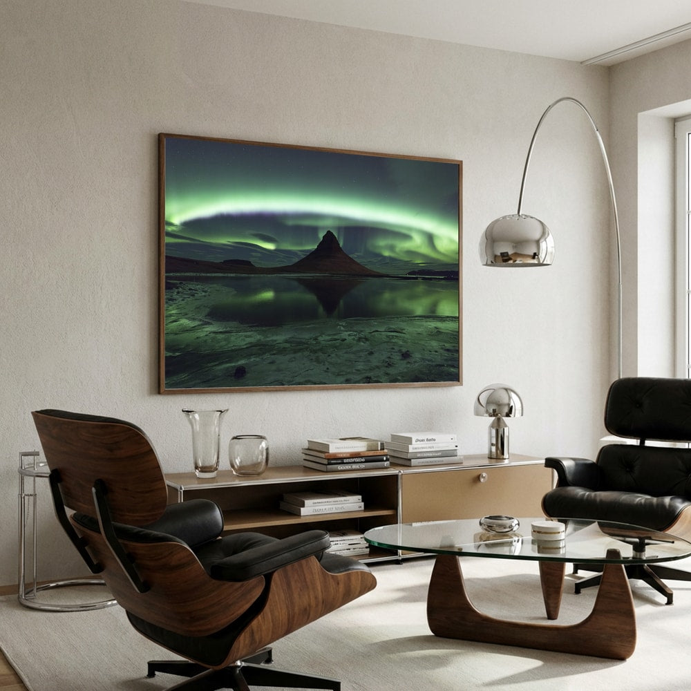 Kirkjufell Aurora Reflektionsplakat