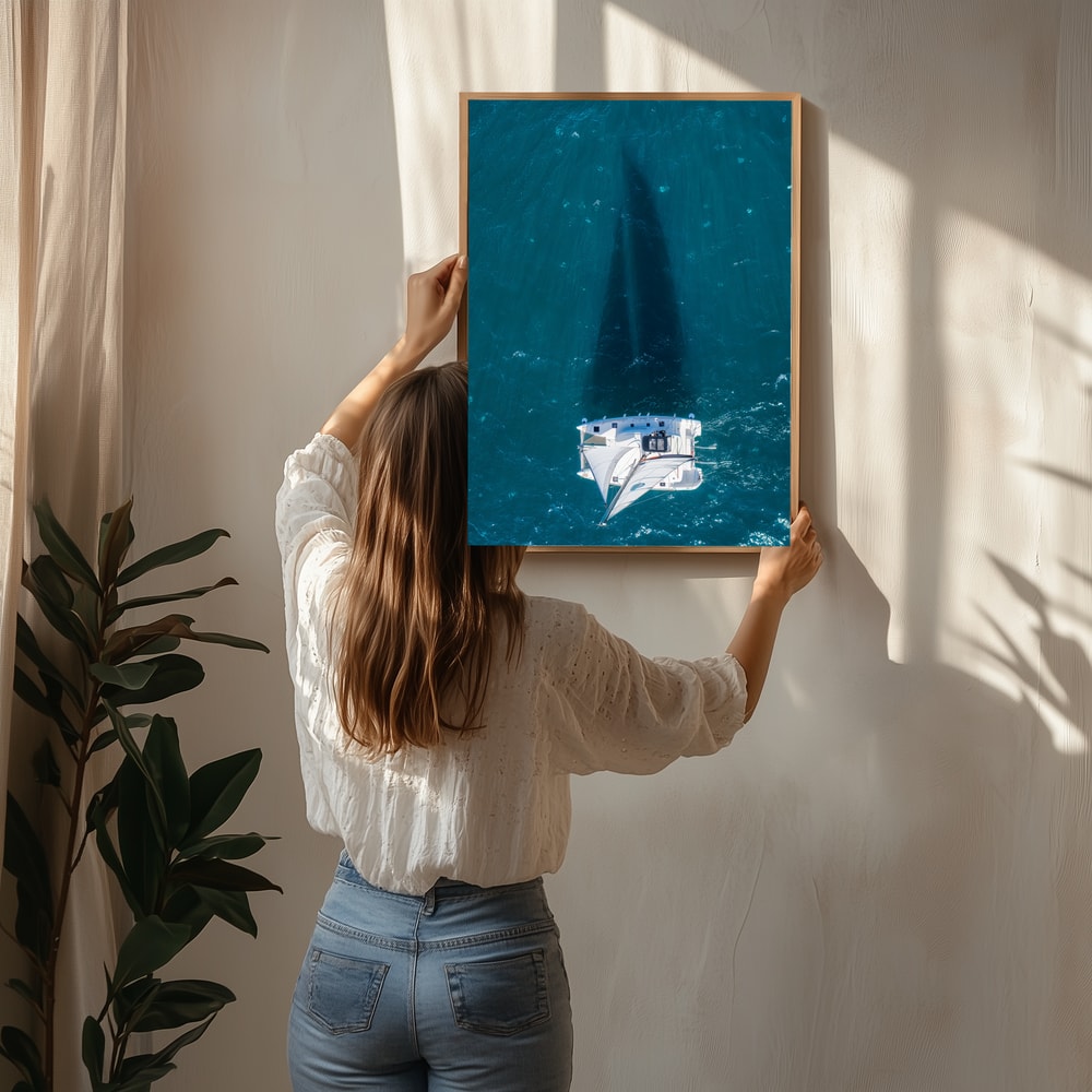 Catamaran Ocean Shadows Poster