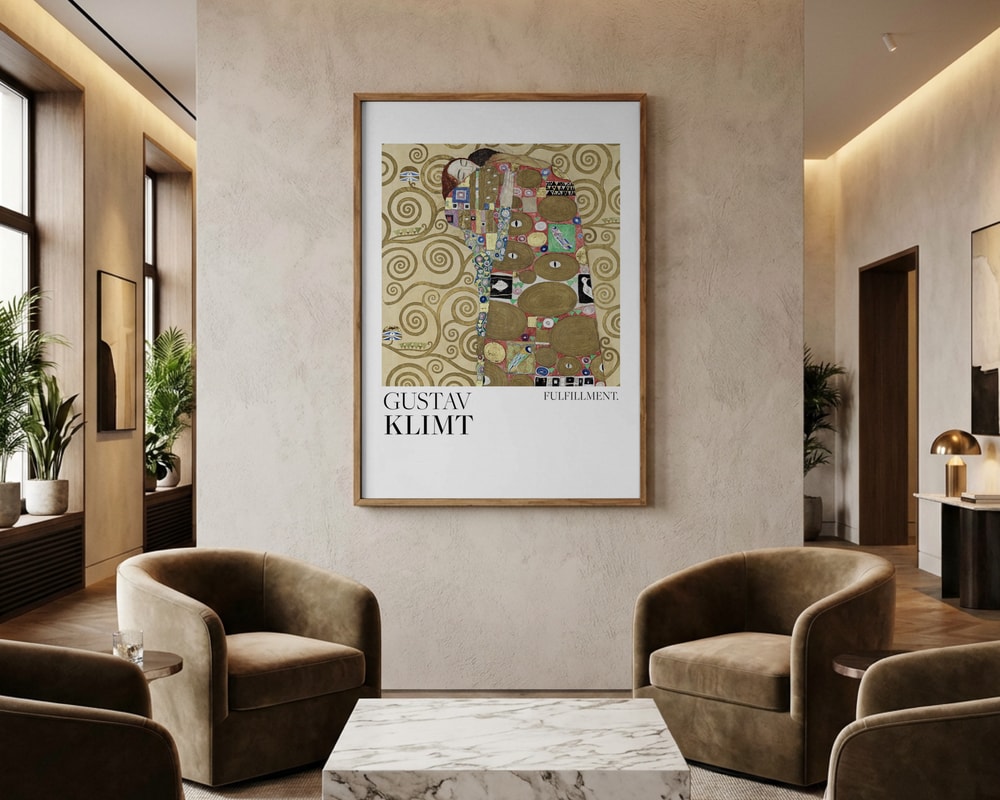 Gustav Klimt Fulfillment (1910–1911) Poster 2