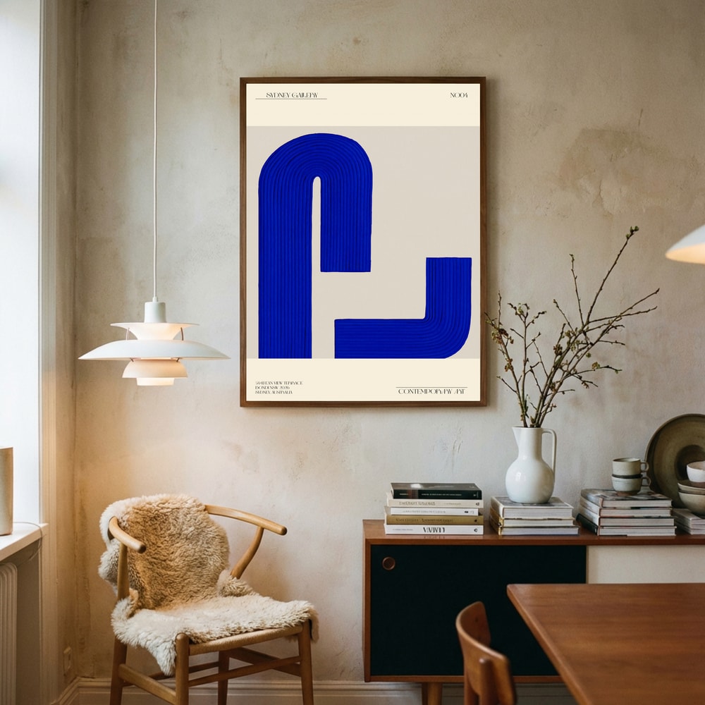Blå abstrakt Sydney Gallery-plakat