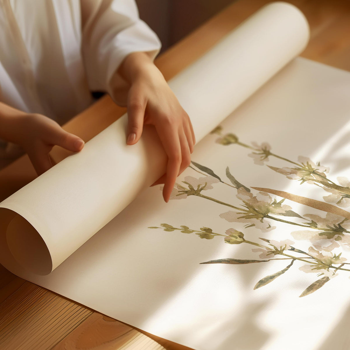Soft Neutral Wildflower Botanical Poster
