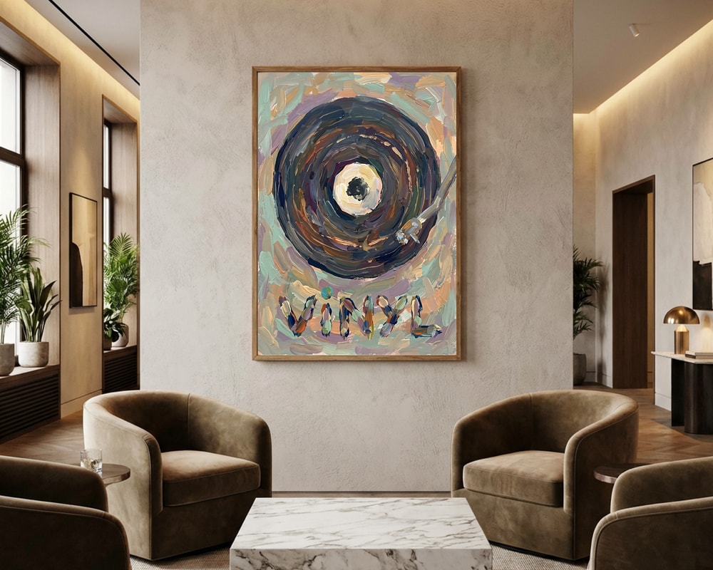 Musikplakat i tekstureret vinyl
