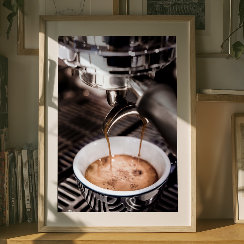 Plakat med frisk espresso