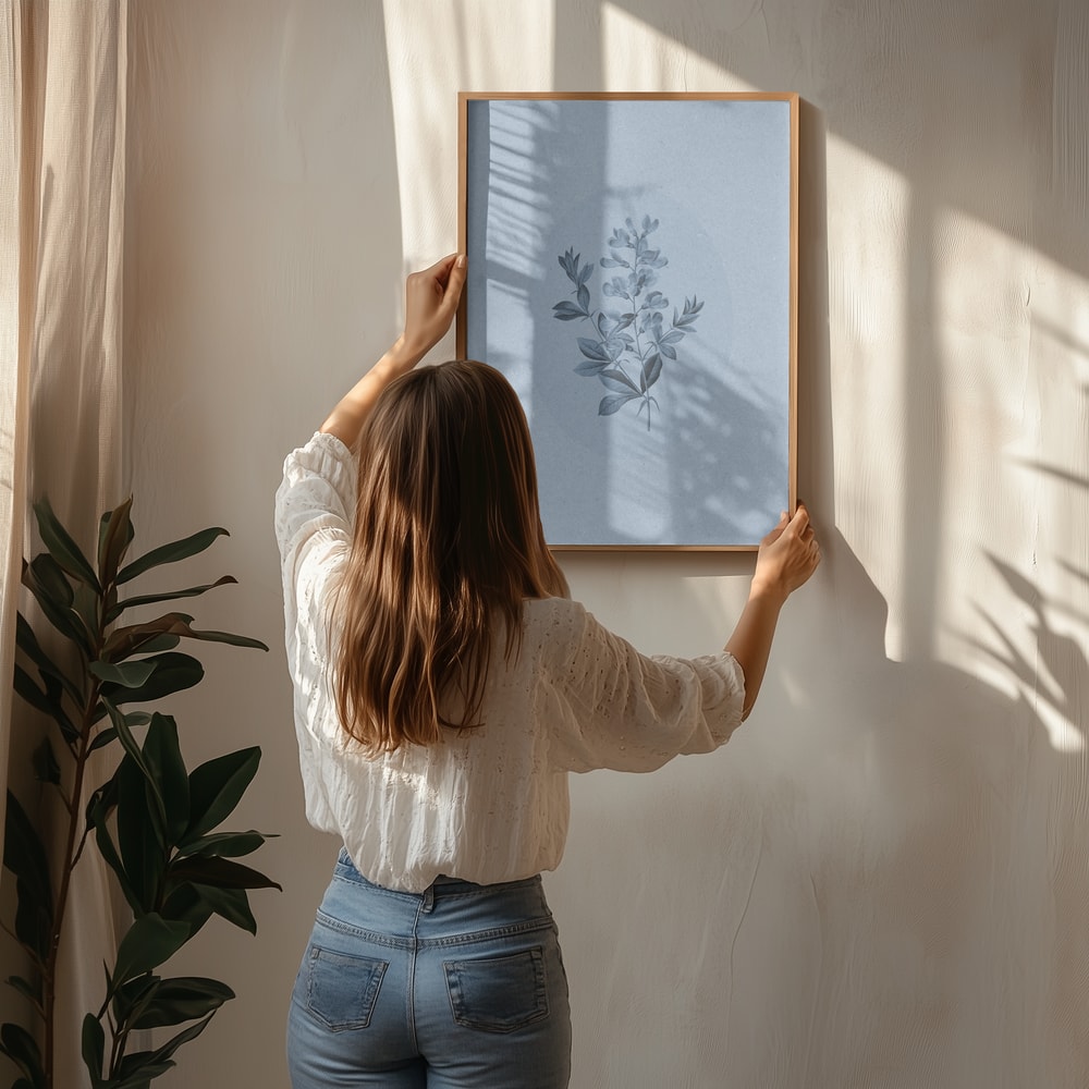 Seren blå botanisk plakat