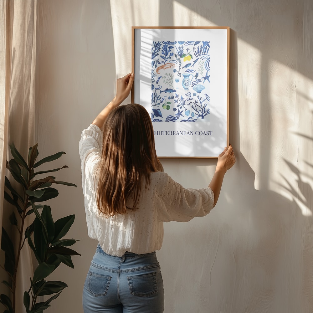 Plakat med Middelhavets kystnære gaver