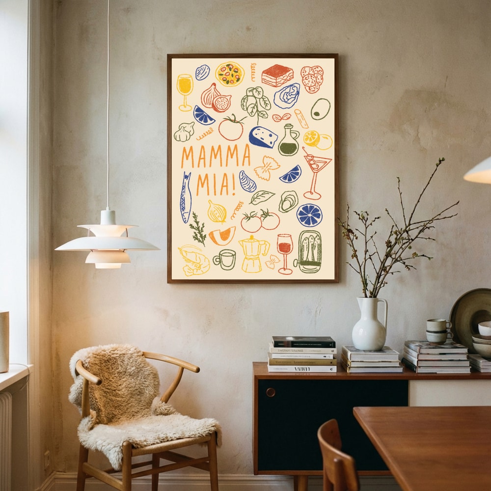 Mamma Mia Italian Food Poster