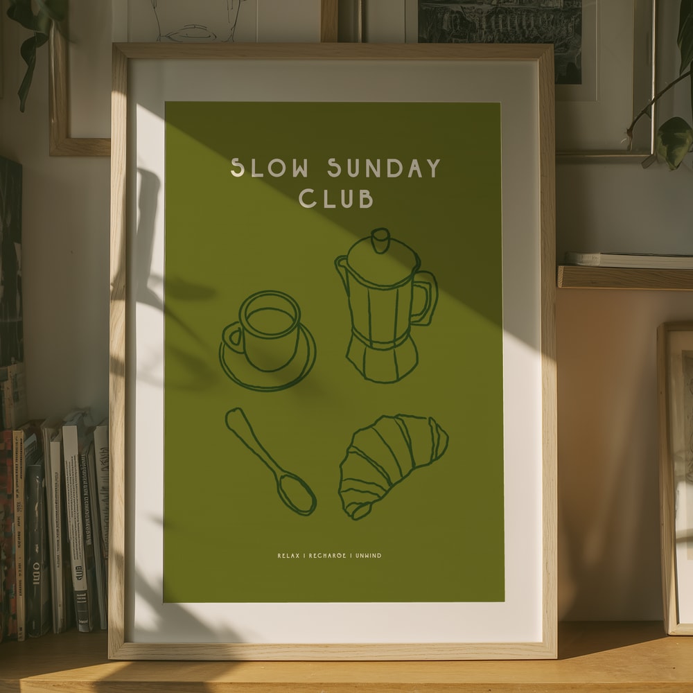 Plakat til en rolig morgenkaffe