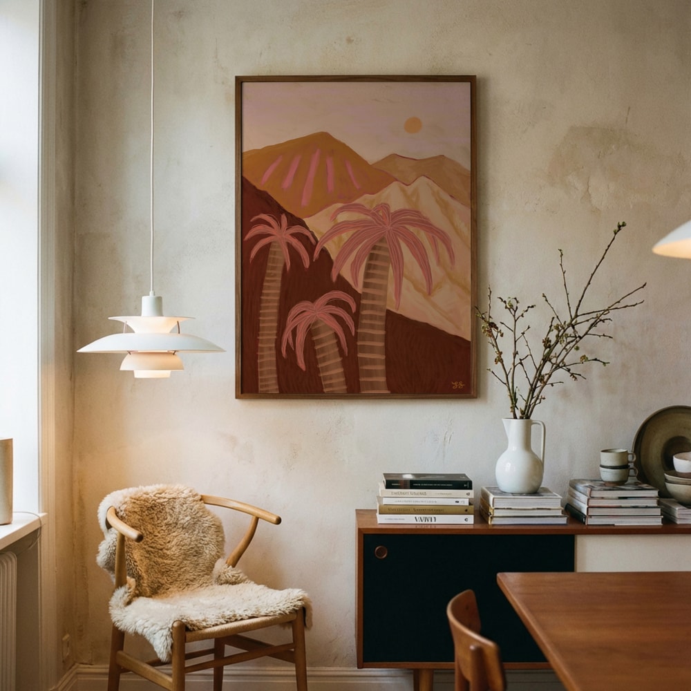 Desert Palms Sunset Poster