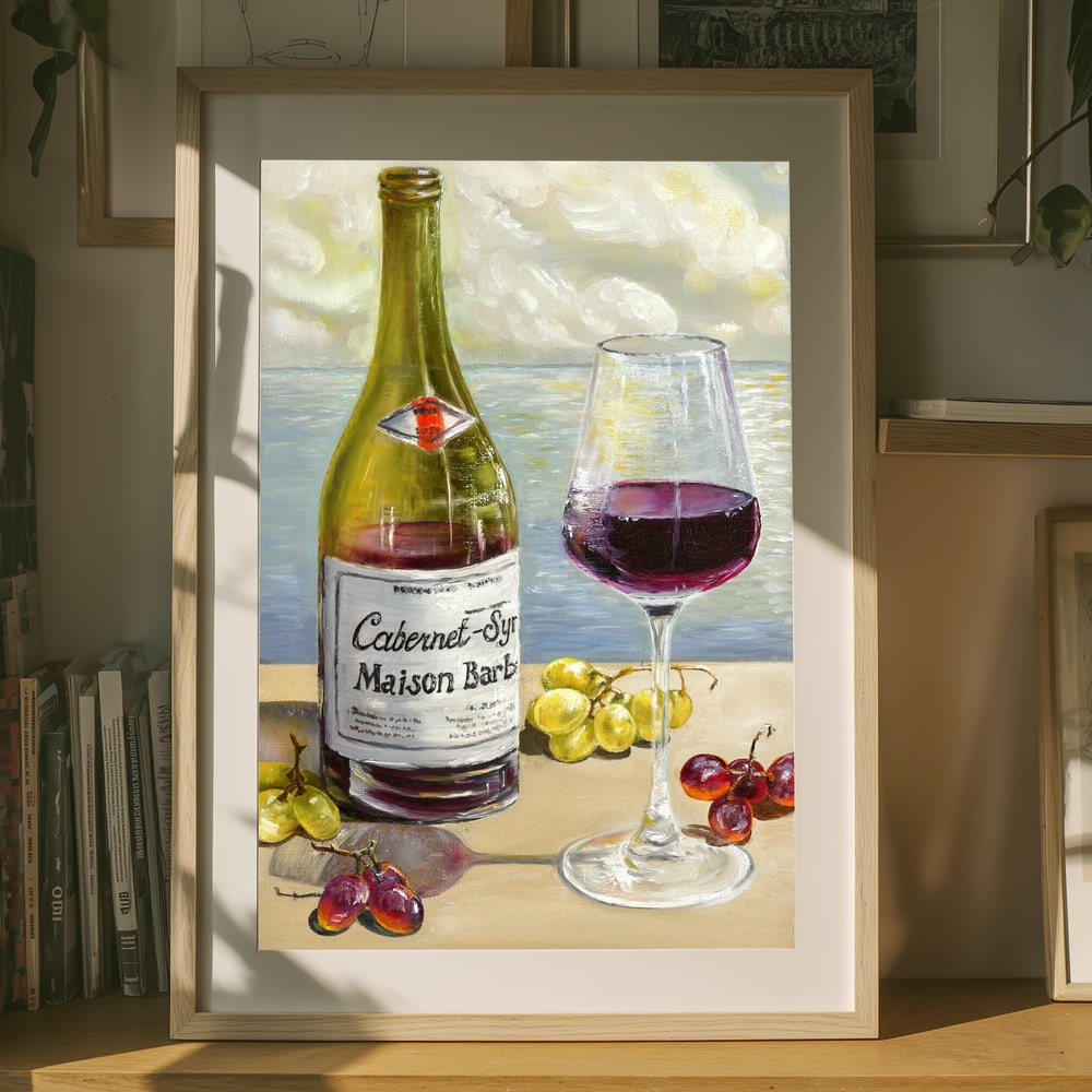 Rødvin Stilleben Plakat