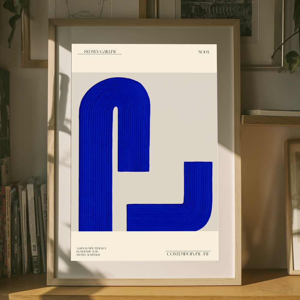 Blå abstrakt Sydney Gallery-plakat