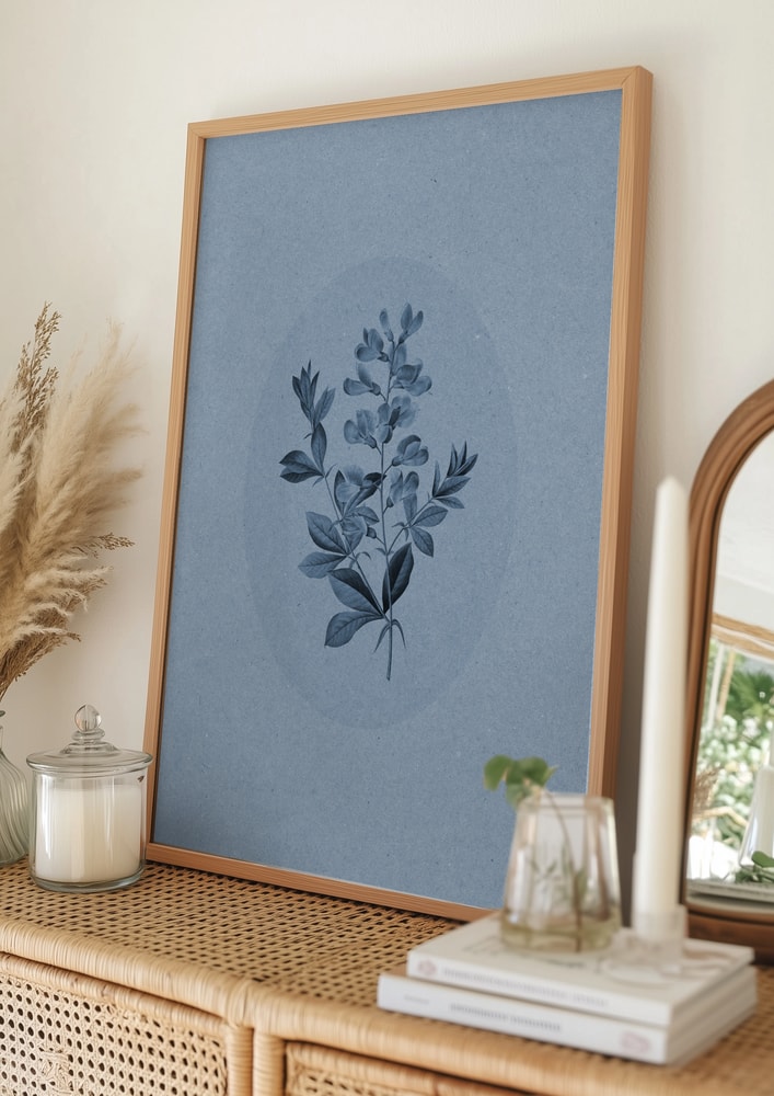 Seren blå botanisk plakat