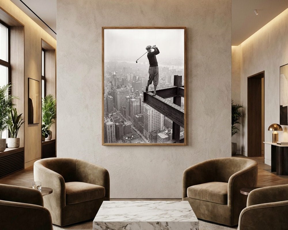Skyscraper Golf Swing Poster
