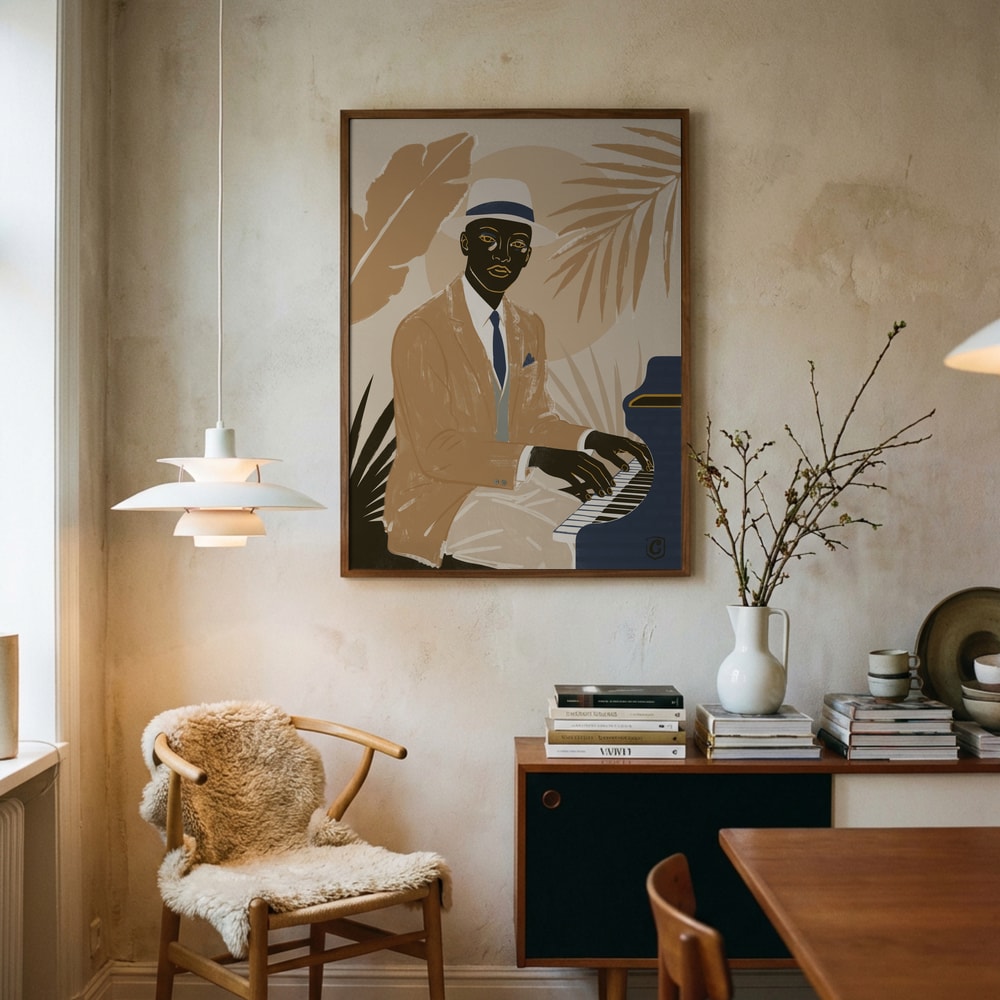 Dapper Jazz Pianist Poster