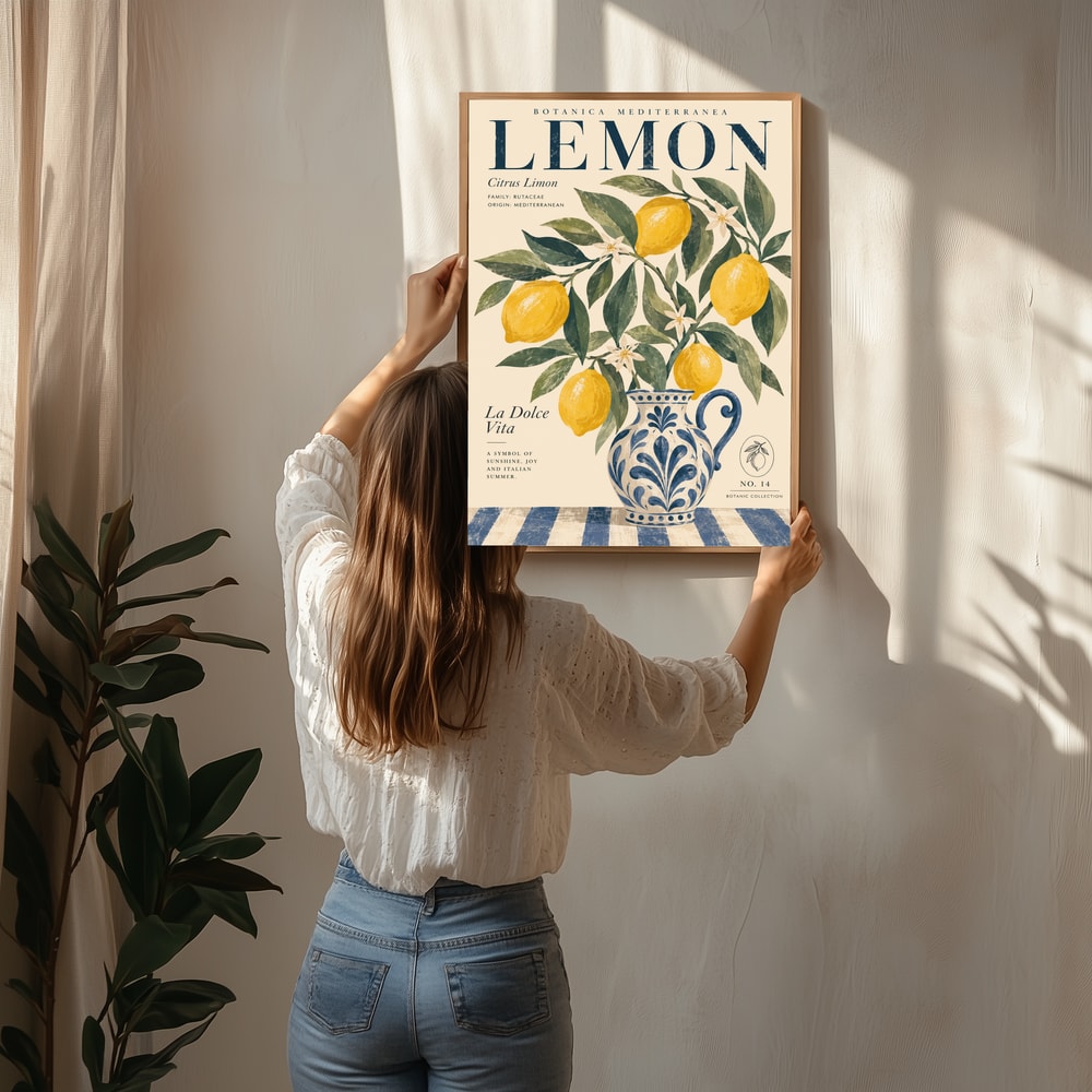 Middelhavs Citron Stilleben Plakat